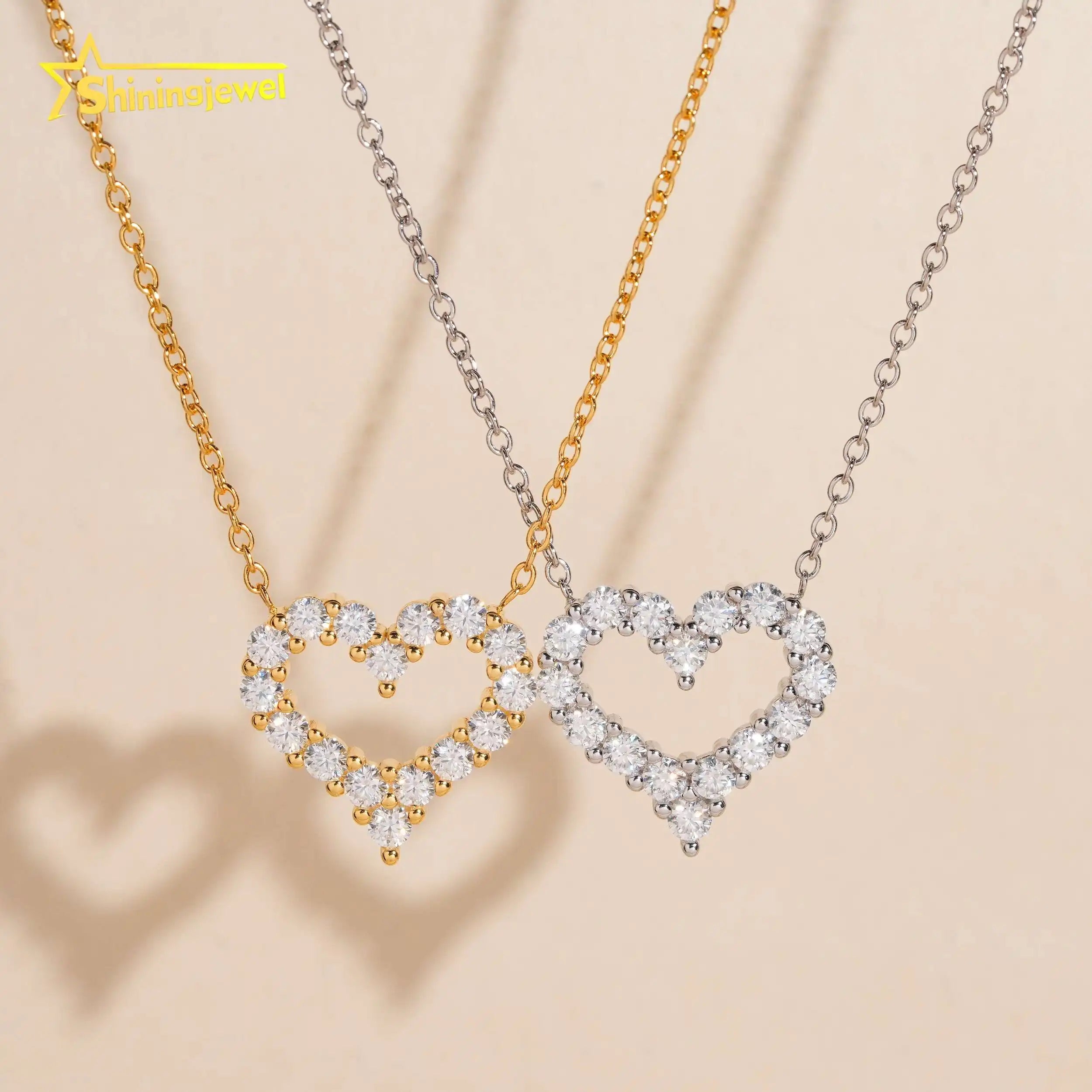 USA Local Stock Women Jewelry Heart Pendant Necklace 925 Silver Iced Out Hip Hop VVS D Moissanite Diamond Chain Anniversary Gift