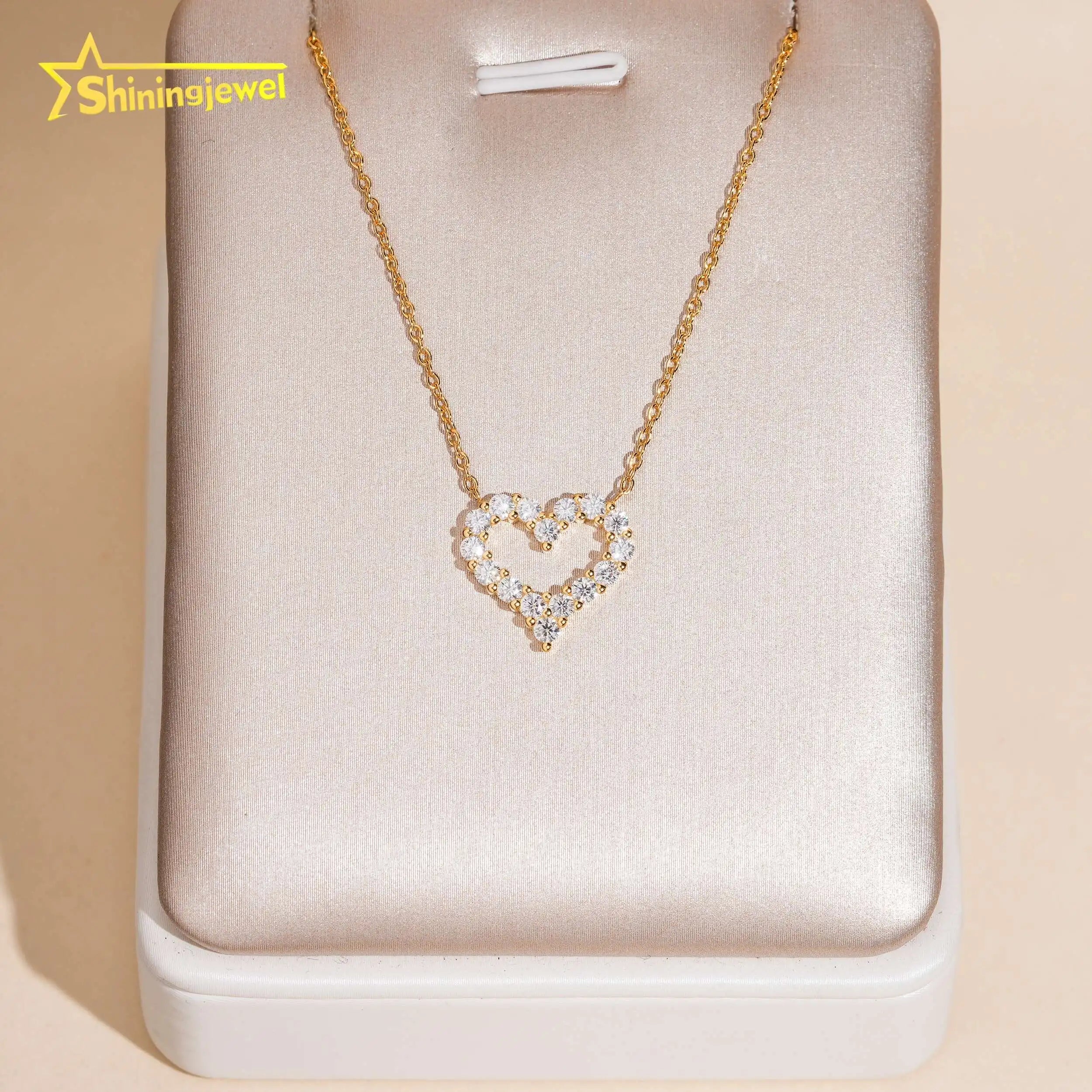 USA Local Stock Women Jewelry Heart Pendant Necklace 925 Silver Iced Out Hip Hop VVS D Moissanite Diamond Chain Anniversary Gift