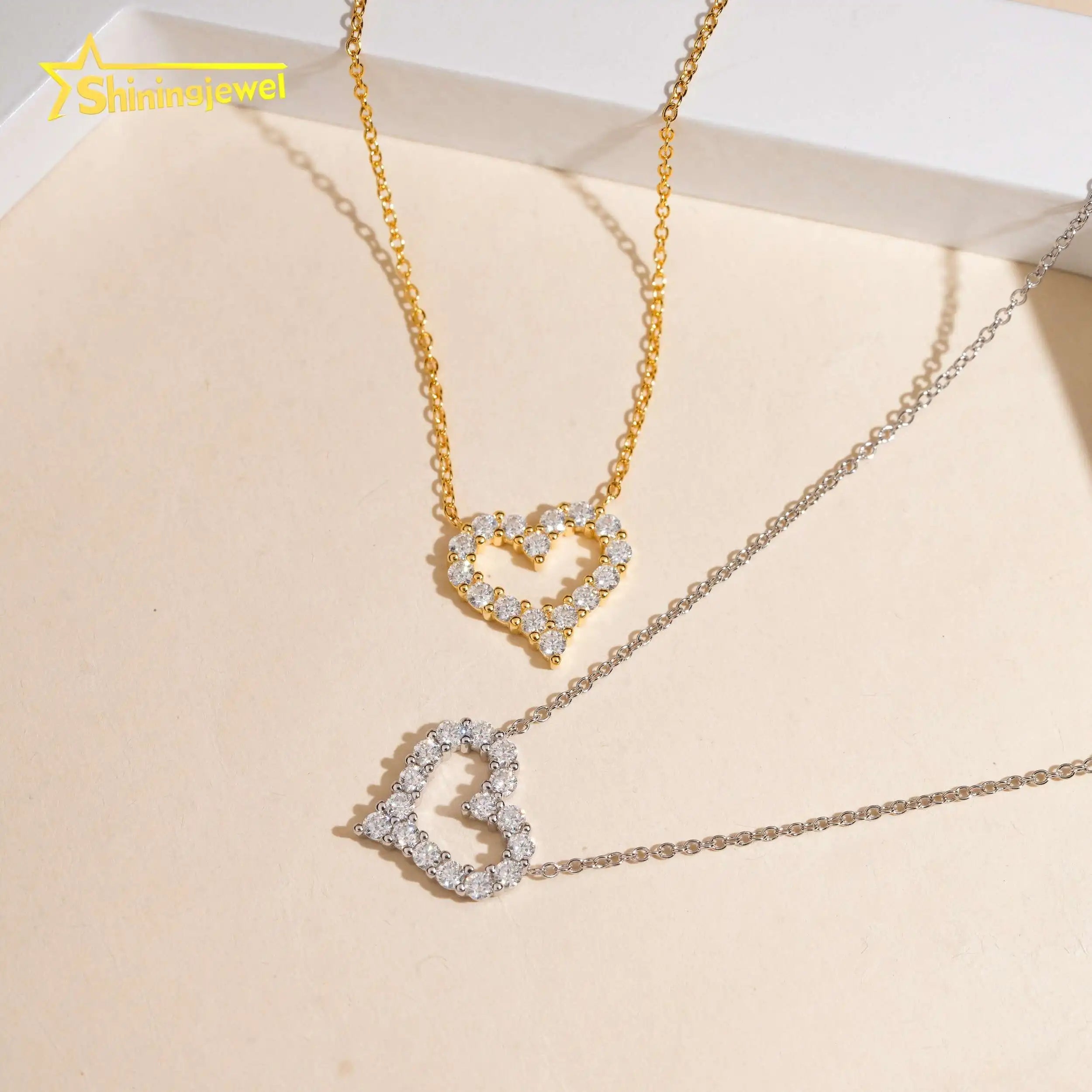 USA Local Stock Women Jewelry Heart Pendant Necklace 925 Silver Iced Out Hip Hop VVS D Moissanite Diamond Chain Anniversary Gift
