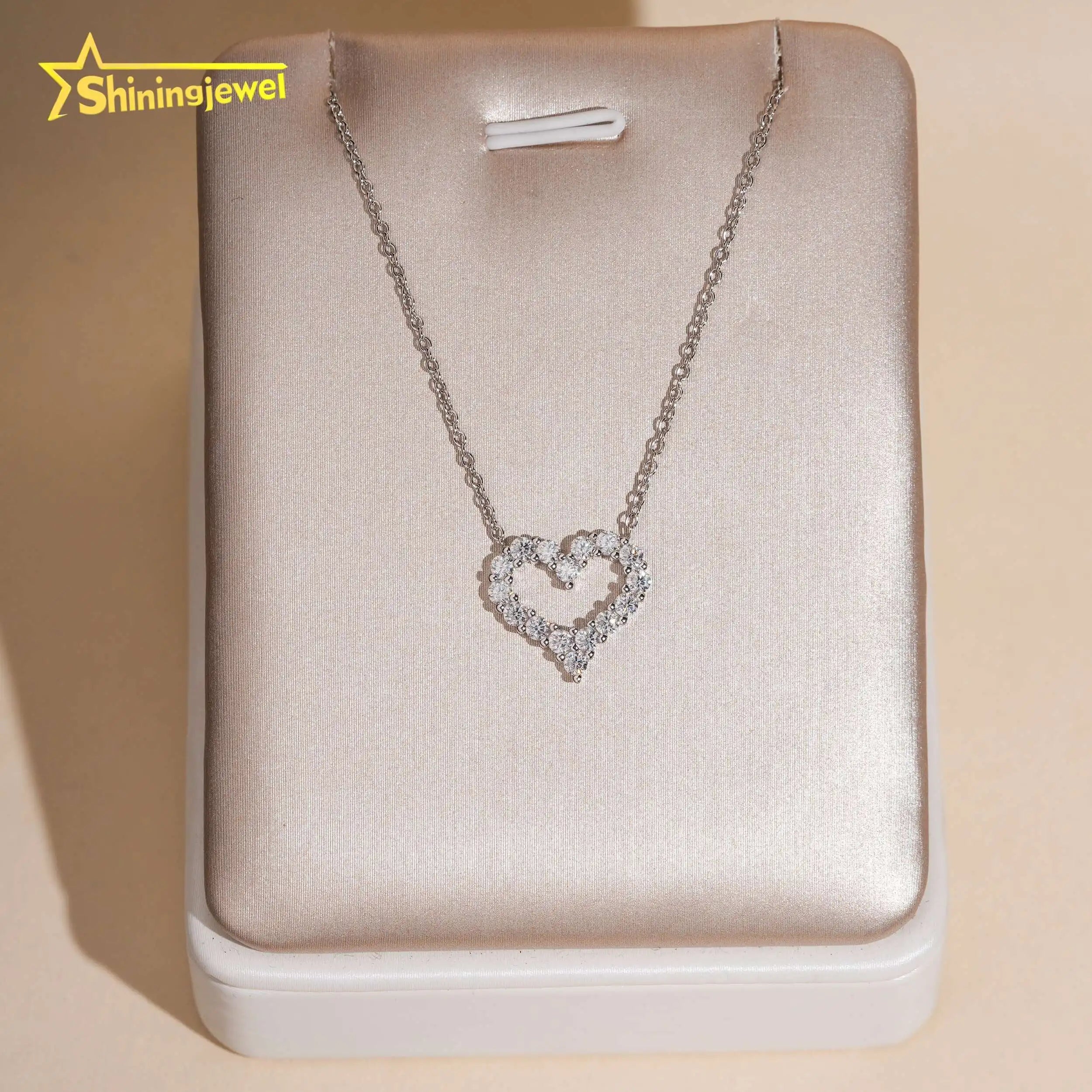 USA Local Stock Women Jewelry Heart Pendant Necklace 925 Silver Iced Out Hip Hop VVS D Moissanite Diamond Chain Anniversary Gift